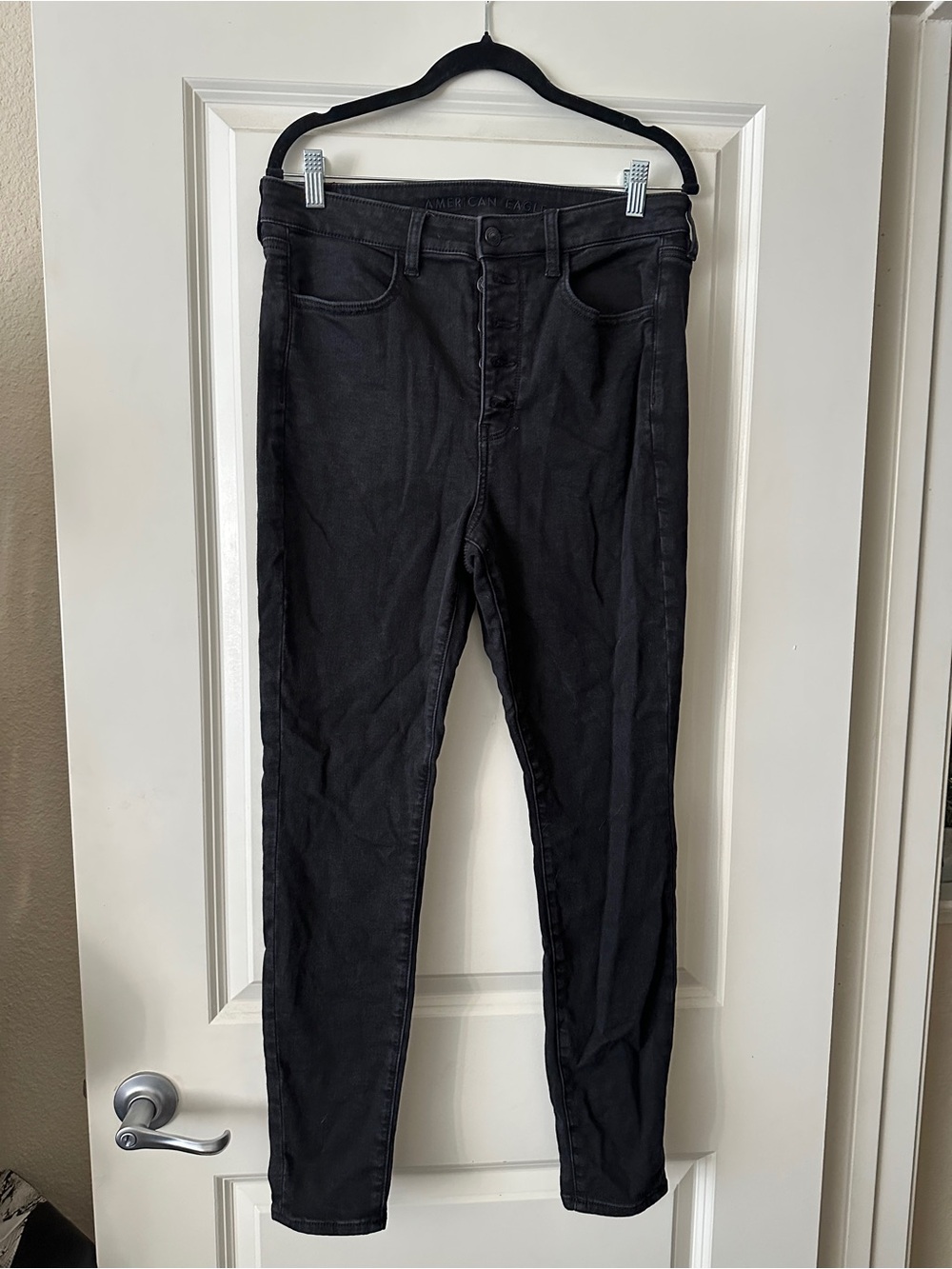 American Eagle Outfitters Black Cozy Next Level Stretch Skinny Jeans